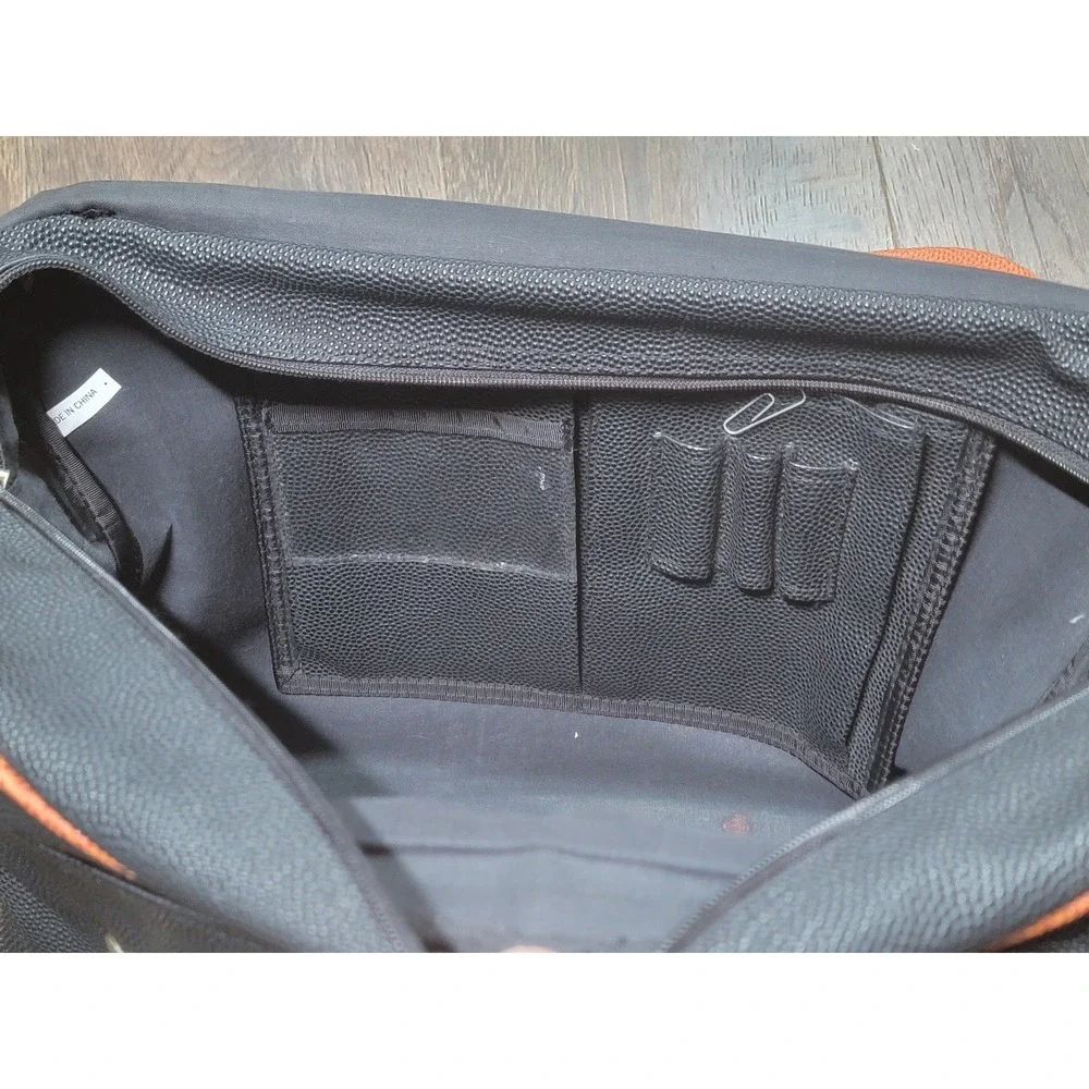 Vintage NBA Spalding Messenger Bag Laptop Bag Basketball‎ Fan Gear Orange Black